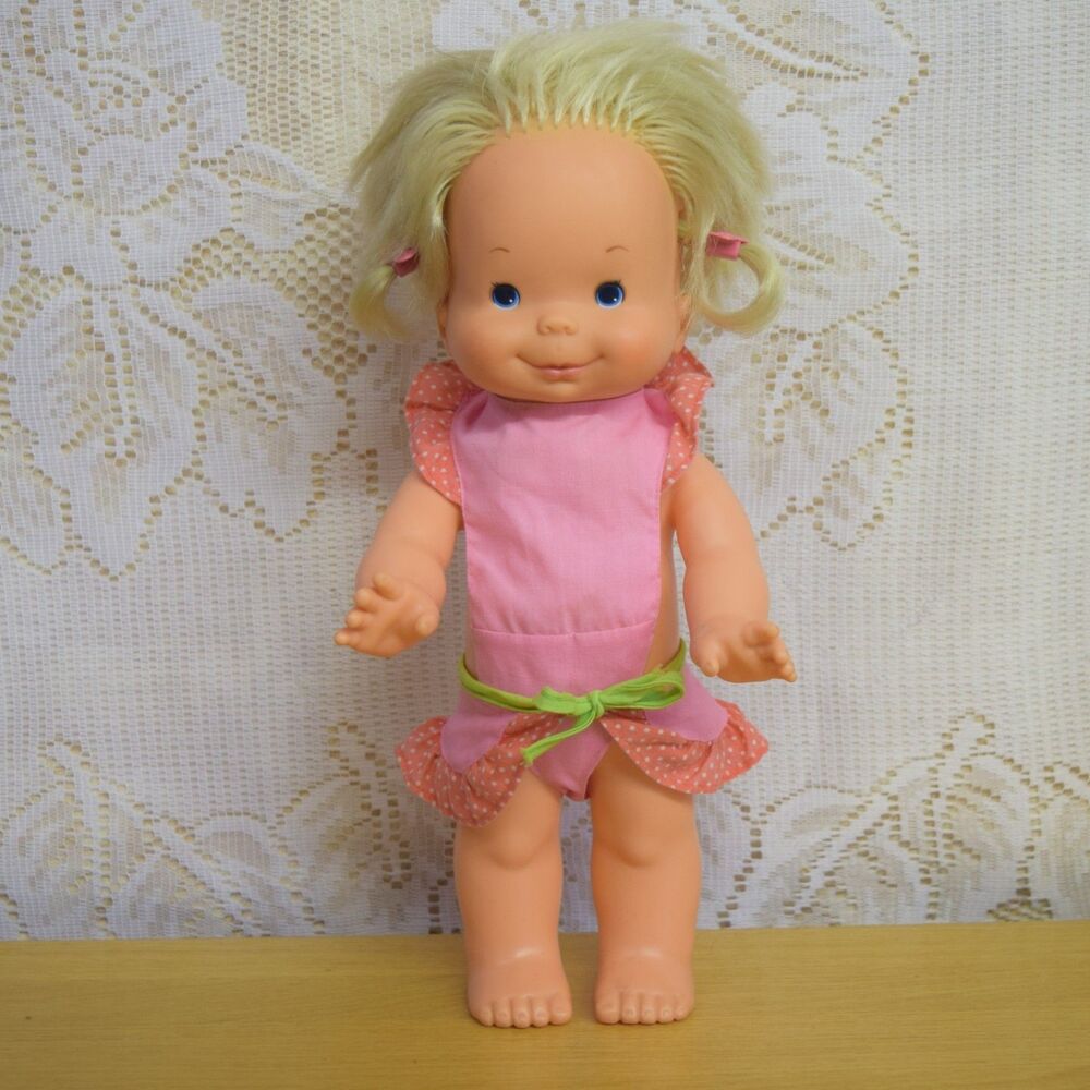 1978 Ideal Toy Co Whoopsie Doll Vintage Girl Pigtails Wiggle 70s Plastic Baby